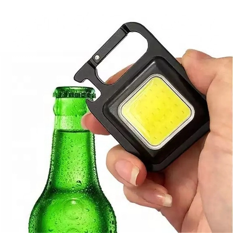 Mini LED 1500lm Flashlight Work Light Portable Pocket Flashlight Keychains USB Rechargeable for Outdoor Camping Small Corkscrew