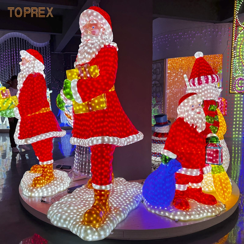 Decorative Event Garden Park 3D LED Santa Clause Motif Lights for Street/Shopping Mall