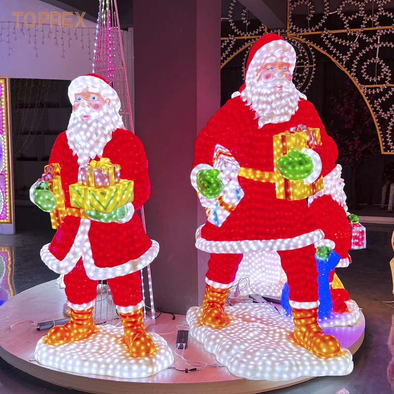 Decorative Event Garden Park 3D LED Santa Clause Motif Lights for Street/Shopping Mall